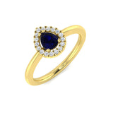 Diamond Crown Blue Sapphire Ring | 0.5ct | Hallmarked Gold & Platinum