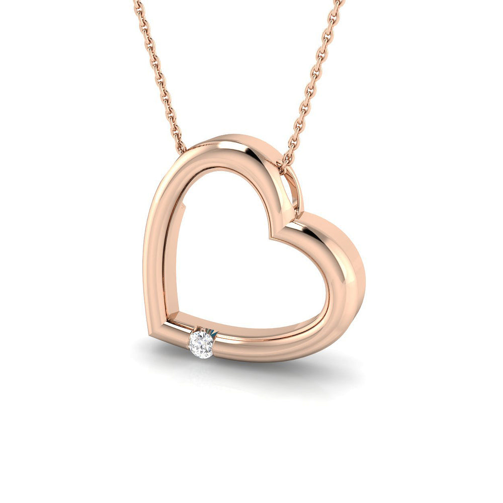Stock Heart Diamond Pendant 0.1ct Gold (Without Chain )