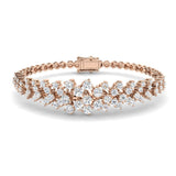 Fancy Diamond Beaded Bracelet, Luxury Gold Diamond Bracelet