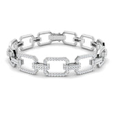 9K White Gold Lab Grown Diamond Paperclip Bracelet