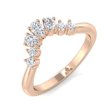 Diamond V shape bridal stacking ring