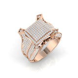 Diamond pave ring for men in 18K rose gold