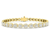 Natural Oval Halo Diamond Bracelet