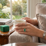 Emerald Halo Diamond Ring