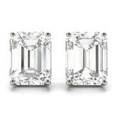 Emerald Cut Lab-Grown Diamond Stud Earrings For Women