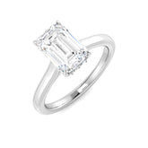 Emerald Cut Natural & Lab Grown Diamond Solitaire Engagement Ring