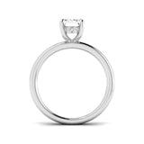 Emerald Cut Natural & Lab Grown Diamond Solitaire Ring