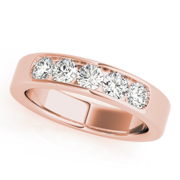 Lab-Grown Diamond Prong Round Cut 5-Stone Diamond Ring