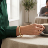 Clover Diamant-Kettenarmband mit Lünetten- und Pavé-Fassung aus Naturdiamanten in Platin