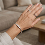 Clover Diamant-Kettenarmband mit Lünetten- und Pavé-Fassung aus Naturdiamanten in Platin