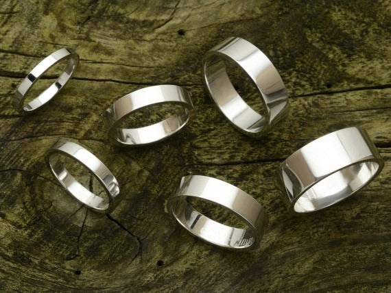 Flat Shape Plain Wedding Band for Women | UK Hallmarked Gold & Platinum Ring