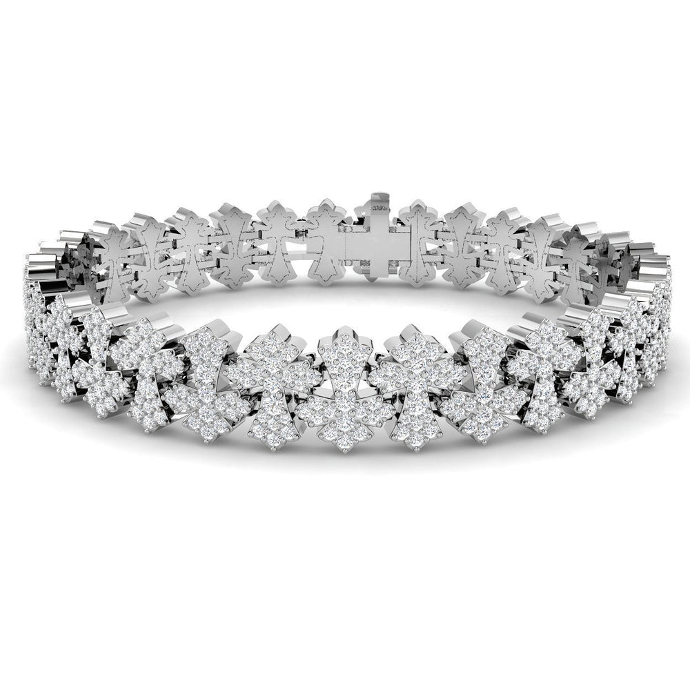 Women Gold Diamond Bracelet, Luxury Lab Diamond Bracelet, Elegant Flower Diamond Design