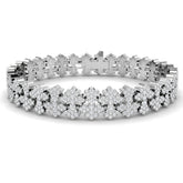 Women Gold Diamond Bracelet, Luxury Lab Diamond Bracelet, Elegant Flower Diamond Design