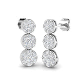 Dewy Luxury Diamond Drop & Trilogy Earrings in Gold - 1ct Elegance