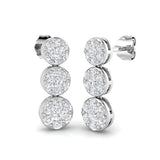 Dewy Luxury Diamond Drop & Trilogy Earrings in Gold - 1ct Elegance