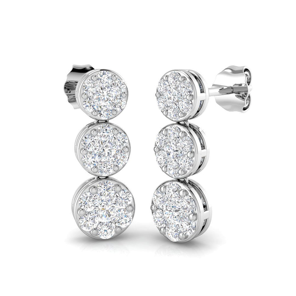 1.01ct Lab Diamond Round Cut Stud Earrings in 9K White Gold