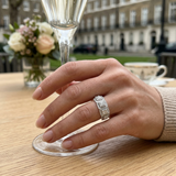 Luxury Round Diamond Pavé Eternity Ring Cluster Design UK