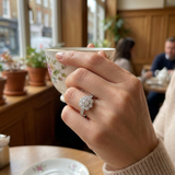 Lab-Grown Round Cut Diamond Cluster Ring In Gold & Platinum | 0.75ct