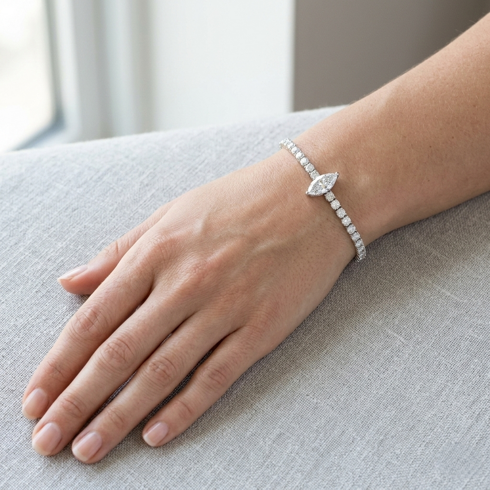 Anniversary Gift Bracelet, Wedding Jewelry Bracelet, Elegant Diamond Bracelet, Womens Diamond Bracelet