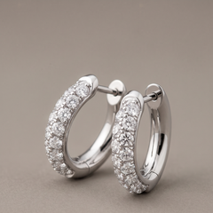 0.40 Carat D-E/VS Lab Grown Diamond Hoops Earring 9k White Gold Ready To Ship