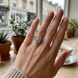 Art Deco Square Halo Diamond Vintage Cluster Ring | 0.15ct | Hallmarked Gold & Platinum