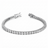 7.50ct Natural Diamond Tennis Bracelet – Prong Set | 9K White Gold | Box Clasp