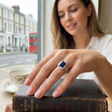 Sapphire Halo Engagement Ring Diamond