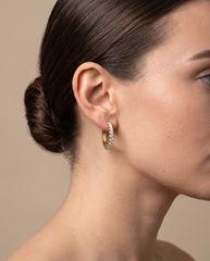 0.20 Carat D-E/VS Lab Grown Diamond Hoops Earring 9k Yellow Gold Ready To Ship