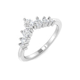 Graduated centre diamond wishbone ring