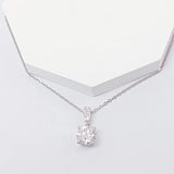 0.50Ct Solitaire Round Diamond Pendant Necklace in White Gold (Without Chain)