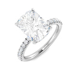 IGI Certified Lab Grown Cushion & Round Diamond Prong Set Engagement Ring
