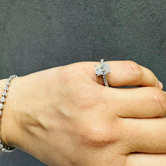 IGI Certified Solitaire Radiant Cut Lab Grown Diamond Engagement Ring 9K White Gold