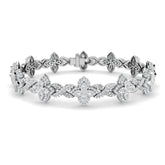 Natural Floral Diamond Bracelet, Platinum Infinity Diamond Bracelet