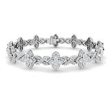 Natural Floral Diamond Bracelet, Platinum Infinity Diamond Bracelet