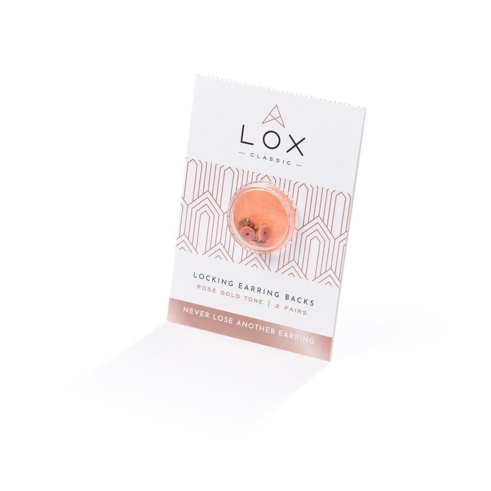 Package of Lox locking earring backs on a white background