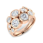 Lab-Grown Round Cut 2.50 CT Diamond Bezel Set Bubble Ring