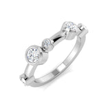 Lab-Grown Round Cut Diamond Rubover Set Bubble Ring