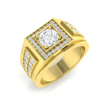 Lab-grown diamond square ring for men