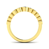 Lab Grown Diamond Bubble Ring with Graduated Bezel Set In Yellow Gold