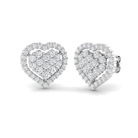 Lab-Grown Diamond Cluster Earring in White Gold
