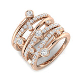Lab Grown Diamond Crossover Bubble Ring Rose Gold