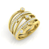 Lab Grown Diamond Multi-Row Bubble Ring – Bezel Set Statement Design