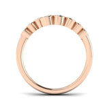 Lab Grown Diamond Open Bubble Ring with Bezel Set Graduated Design rose gold