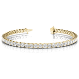 Lab Grown Round Cut Diamond Tennis Bracelet Yellow Gold