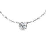 Lab Grown Round Diamond Solitaire Pendant White Gold