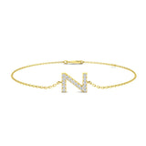 Pave Set Diamond Letter Z Chain Bracelet