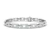 18K White Gold Natural Round Diamond Paperclip Link Bracelet