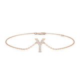Lobster Claw Clasp 9K White Gold Initial Y