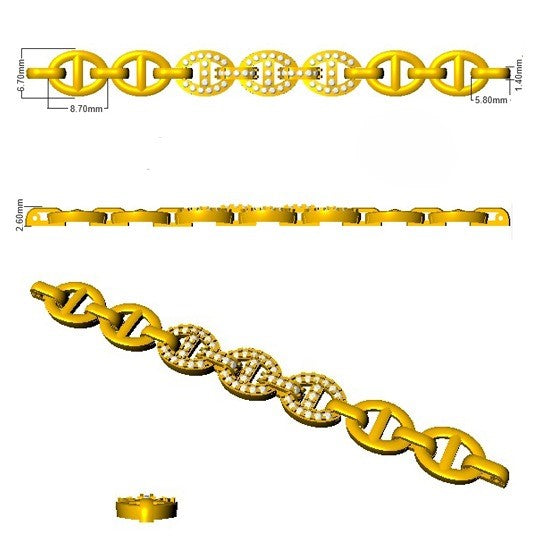 Luxury 18K Gold Diamond Link Bracelet for Women