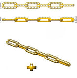 Fine Jewellery Lab Diamond Paperclip Bracelet, High Sparkle Round Cut Lab Diamond Bracelet, Luxury 9K Yellow Gold Diamond Bracelet